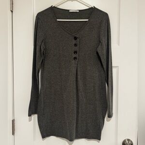 Women's Gray Long Sleeve Blouse